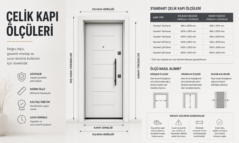&Ccedil;elik Kapı &Ouml;l&ccedil;&uuml;leri