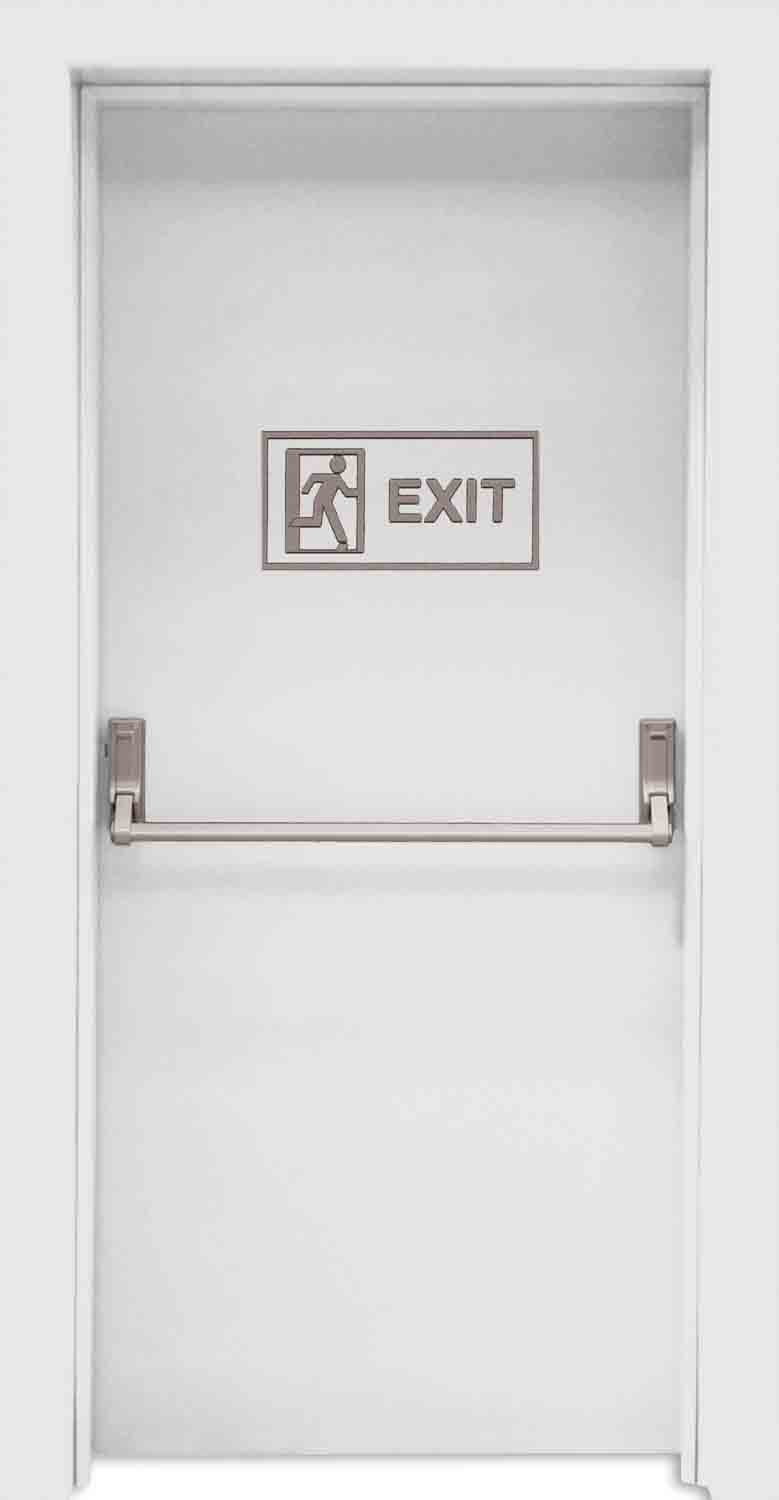 Exit Yazılı Beyaz Acil Olay Kapısı