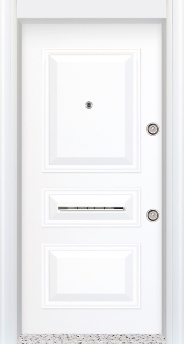 white patterned steel door-BRG-116
