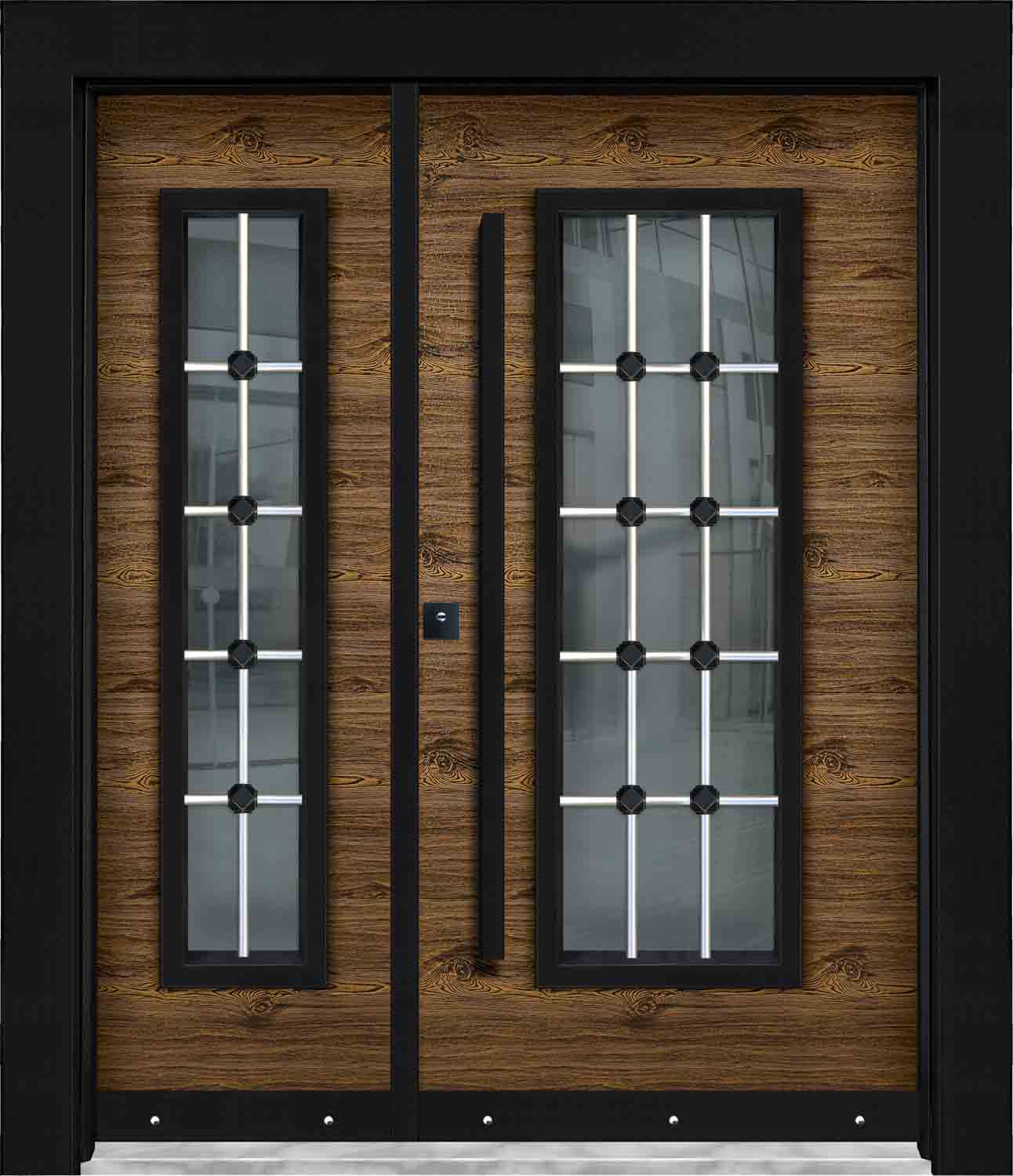 Glass Wooden Villa Door Models