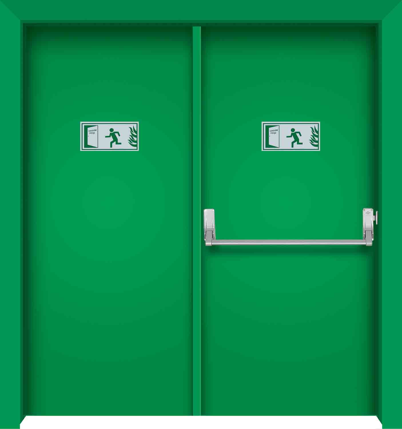Çift Kanatlı Çıkış Kapısı Yeşil