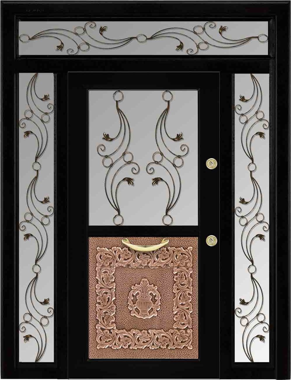 Building Entrance Door with Oval Handle