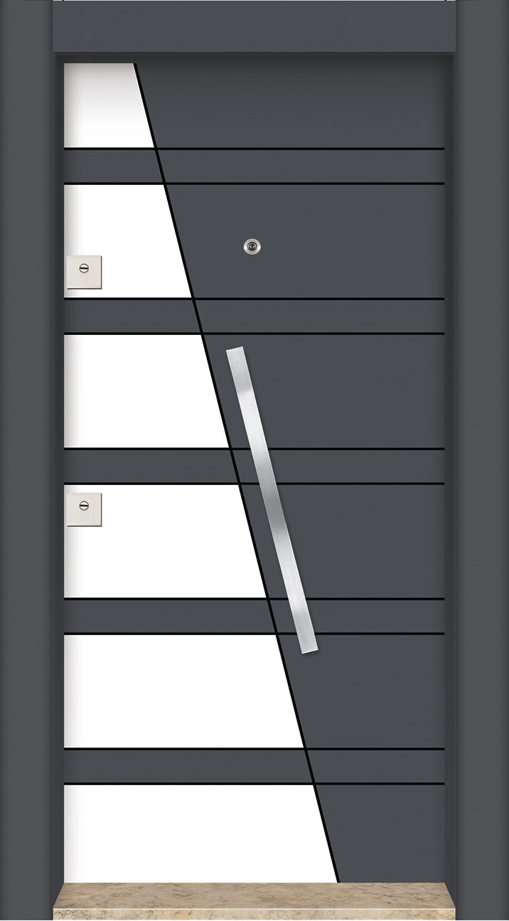 Gray White Steel Door Model