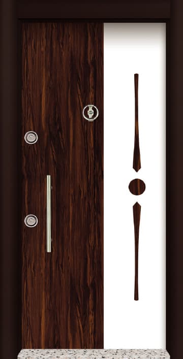 Dark Brown White Steel Door