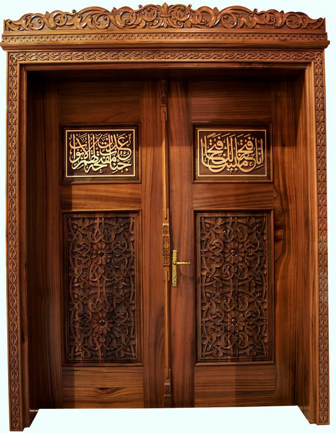 Lüks Ahşap Oyma Desenli Cami Kapısı