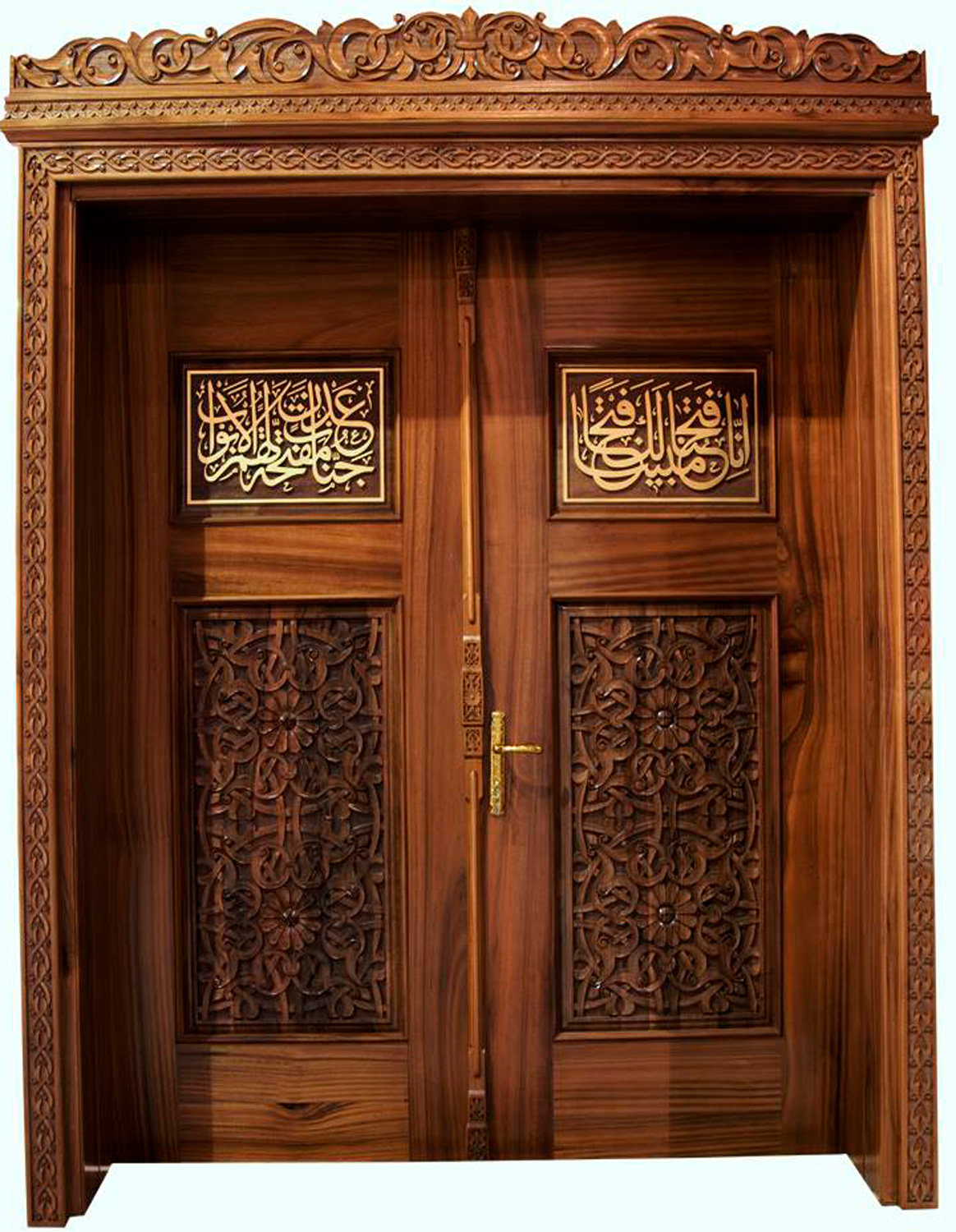 Luxurious Wooden Carved Pattern Mosque Door