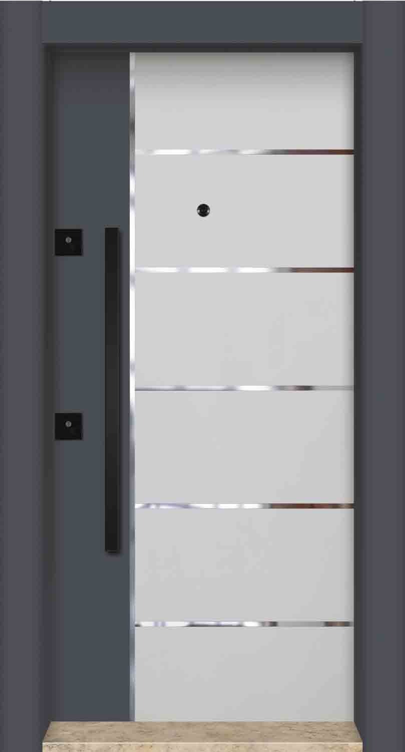 نموذج الباب الصلب الأبيض الرمادي ماتي