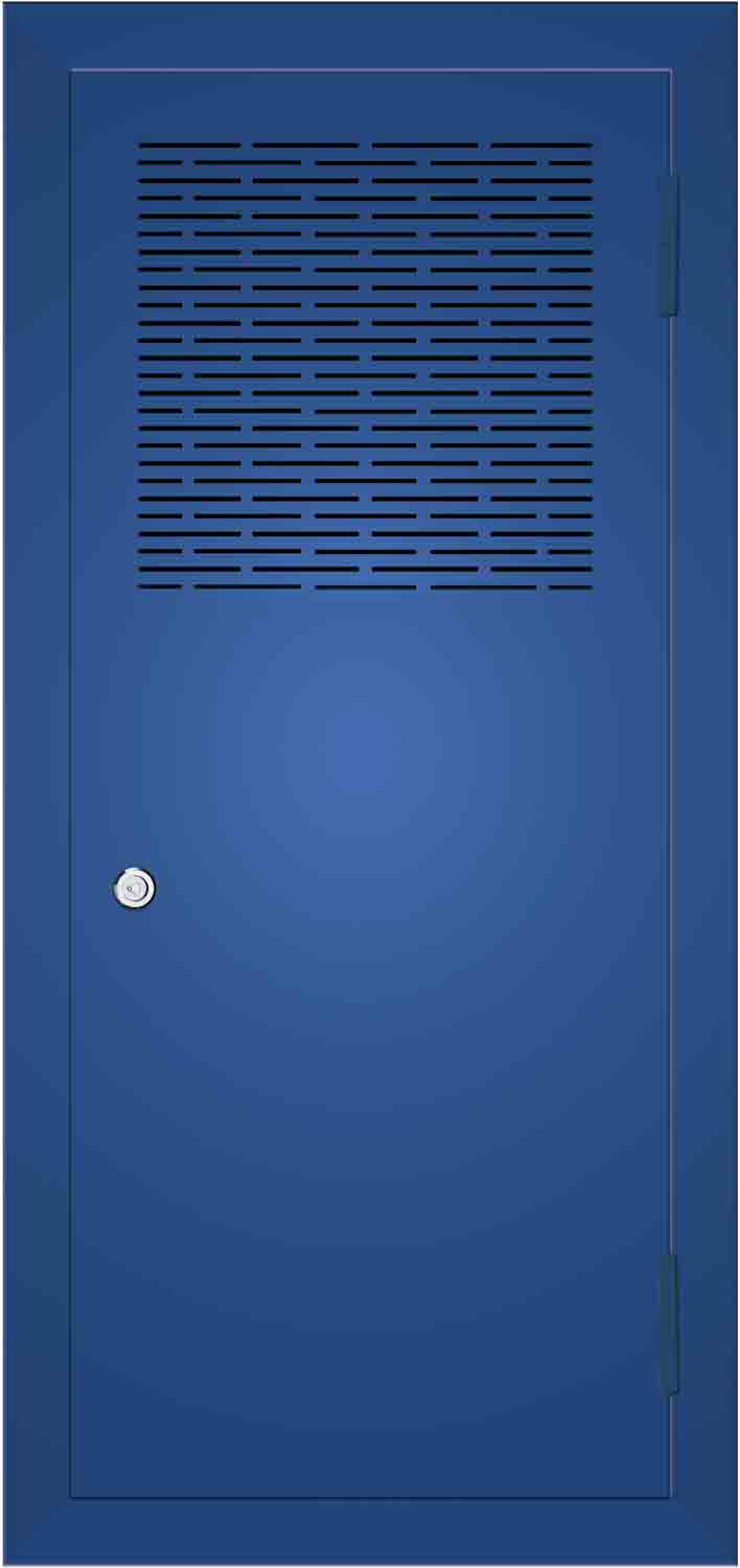 blue emergency exit door