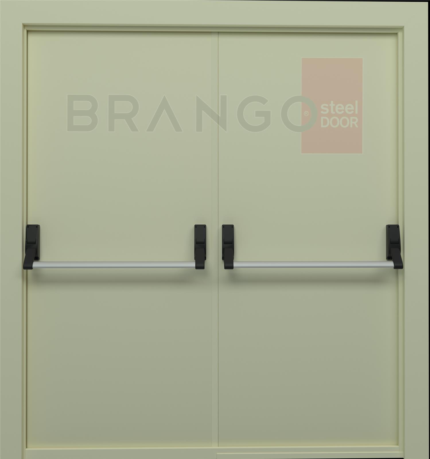 double leaf fire door with grille