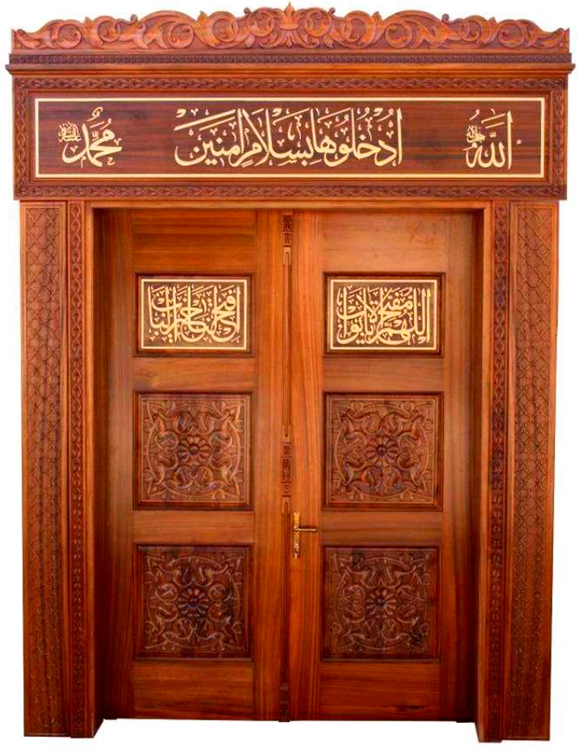 Modern Wood Carved Mosque Door