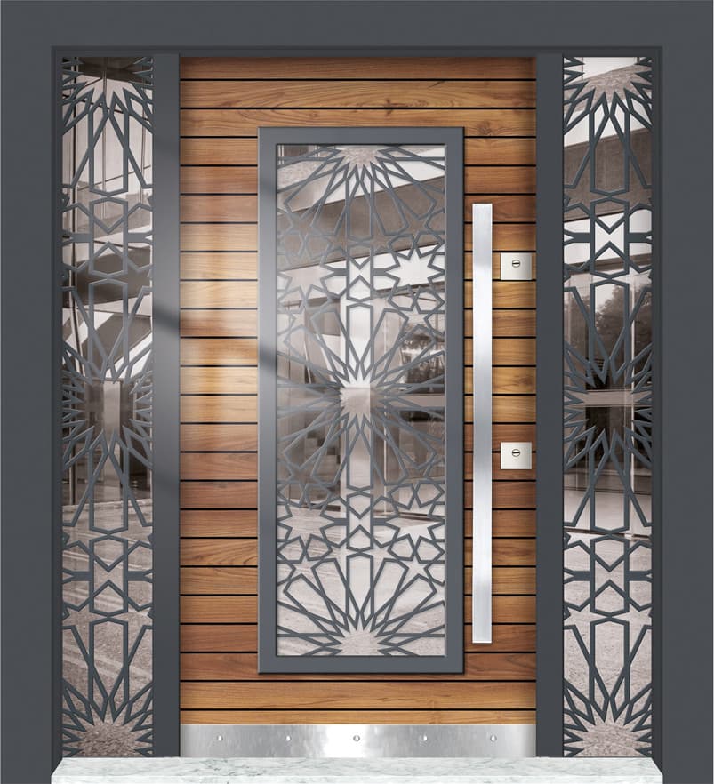 Modern Villa Entrance Door with Glass