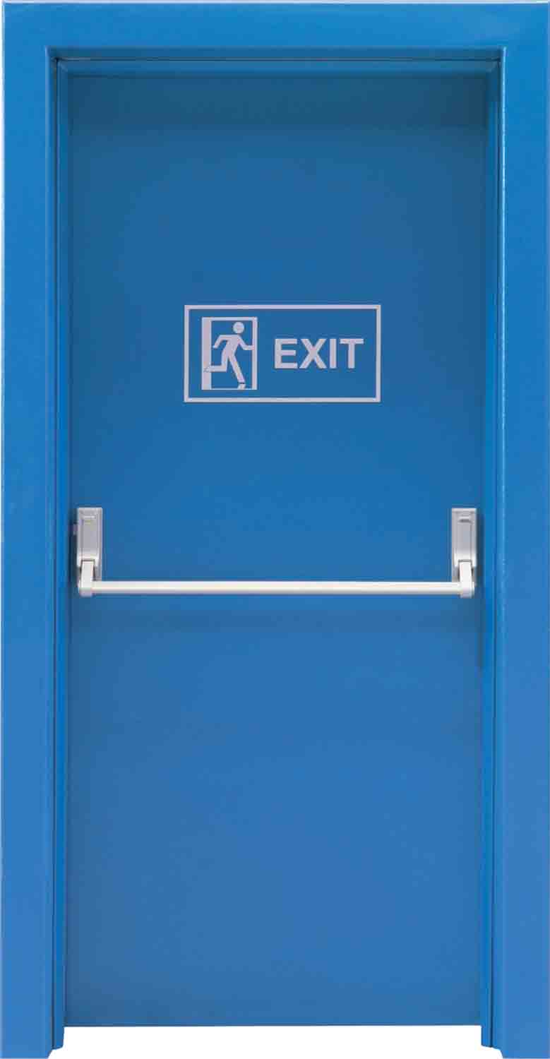Exit Yazılı Mavi Acil Durum Kapısı