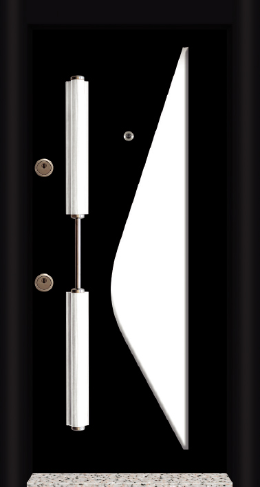 Black White Pvc Steel Door