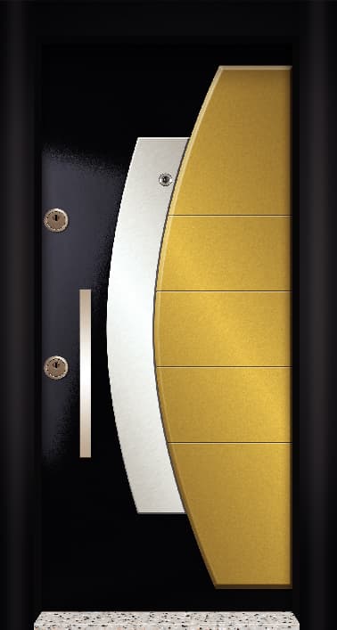 Black Yellow Steel Door