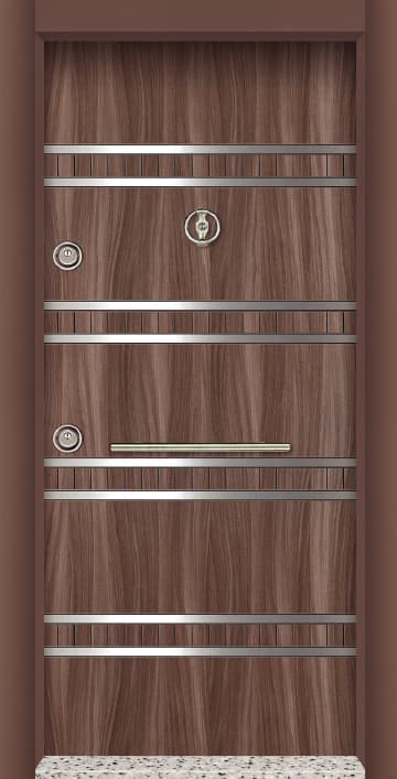 Brango Steel Door - Chromed Apartment Door