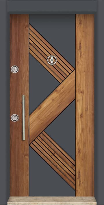 Brango Steel Door - Luxury Laminox Embossed Apartment Door Steel Door
