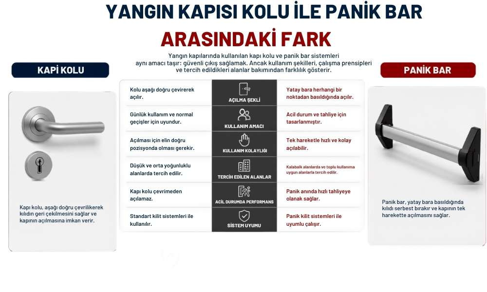 Yangın Kapısı Kolu ile Panik Bar Arasındaki Fark